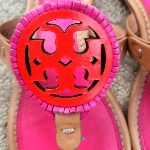 Tory Burch Hot Pink Fringe Miller Sandal Thong Brazil Ladies US 10 - Picture 4 of 11